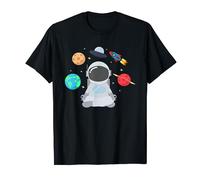 Astronaut Mediation in Space Featuring Moon Mars Earth T-Shirt