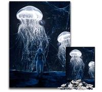Astronaut Meets Jellyfish Jigsaws 1000 Pieces for Adults Puzzles for Adults Family Activity Brain Teaser Home Decor 1000 PCS(75x50cm)