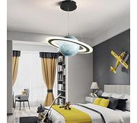 Astronaut Modern Pendant Light, Dimmable Creative LED Kids Room Planet Hanging Chandelier, Nursery Ceiling Lighting, LED Children's Room Lam (3 Colour Dimmable)