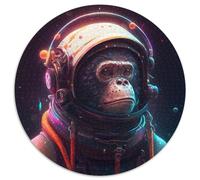 Astronaut Monkey 1000 Pieces Puzzles for Adults 1000Pc Adults Round Jigsaw Puzzle Gift for Men And Women, Daily & Special Occasion 67.5x67.5cm