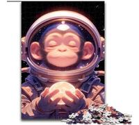Astronaut Monkey Jigsaw Puzzles for Teenagers 1000 Piece, Help The Brain Exercise Addictive Toys to Cultivate Patience Perfect Decoration (size 50x75cm)