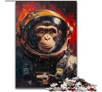 Astronaut Monkey Jigsaw Puzzles for Teenagers 1000, Suitable for Ages 14 And Up Wall Decoration Christmas Birthday Gift (26x38cm)