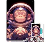 Astronaut Monkey JigsawPuzzle 1000 Pieces for Adults,Decompressing Intellectual Educational Toy Birthday Present,Gifts,Wall Art 38x26cm