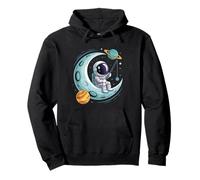 Astronaut Moon Fishing Cosmic Journey Pullover Hoodie