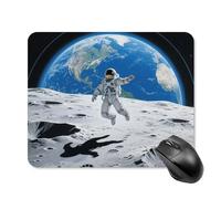 Astronaut Moon Jump Square Mouse Pads Non-Slip Rubber Base Mouse Mat Cute Mousepad Funny Computer Desk Accessories for Office Home Gaming Work 20 * 25cm