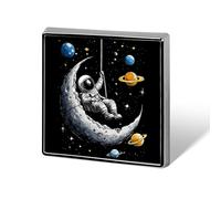 Astronaut Moon Swing Planets Spacees Galaxy Button Pins Square Badge Personalized Button Brooch Lapel Pins for Women Men Gifts