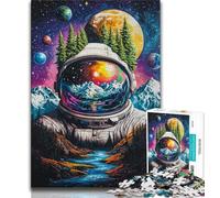 Astronaut Mountains 1000 Pieces Jigsaw Puzzle For Adults Teens,Help The Brain Exercise Addictive Toys to Cultivate Patience Unique Challenge Game (38x26cm)