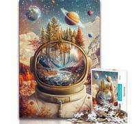 Astronaut Mountains 1000 Pieces Jigsaw Puzzles for Adults And Teens,Staycation Kill Time Every Piece Is Unique - Challenging Family Fun Game (75x50cm)