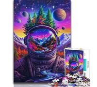Astronaut Mountains Jigsaw Puzzles for Teenagers 1000 Jigsaws,Learning Educational Toys Family Games Unique Birthday And Gifts (38x26cm)