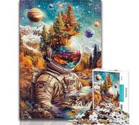 Astronaut Mountains Jigsaw Puzzles for Teenagers 1000 Piece,for Educational Game Challenge Toy for Is Ideal As A Gift for The Whole Family (75x50cm)