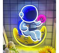 Astronaut Neon Signs Pink Led Neon Signs for Wall Decor, USB Hand Neon Light Dog Signs Bar Light Up Signs for Bedroom Living Room Office Restaurant Home Bar Party Game Room