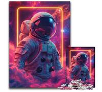 Astronaut Neon SpaceAdult Jigsaw Puzzles 1000 Pieces Paper Jigsaw Creative Family Game & Home Decor for Teenagers 1000 PCS(38x26cm)