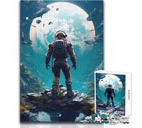 Astronaut on Alien Planet 1000 Jigsaw Puzzle Cognitive Development Fun Game Special Thoughtful Celebration Present Size 50x75cm