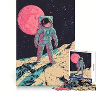 Astronaut on Alien Planet Jigsaw Puzzles for Adults1000 Piece Creative Think Soothing Downtime Exact Edges Xmas Surprise (38X52CM)