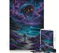 Astronaut on Alien Shore Teenagers 1000 Piece Jigsaw Puzzle Brain Development Mindful Escape Clean Join Festive Surprise (50X75CM)