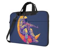 Astronaut On Crescent Moon Laptop Bag Laptop Case 15.6 Inch Computer Bags Padded Sleeve Cover For Women Men