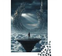 Astronaut on Floating Island Overlooking Alie Jigsaw Puzzle, 1000 Piece | For longer indoor activities: Adult jigsaw puzzle with 1000 pieces offers a break from digital entertainment.