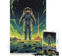 Astronaut on Moon with Launching Rocket Jigsaw 1000 Pieces for Teenagers Cognitive Workout Gentle Engagement No Rough Edges Meaningful Gift (38X26CM)