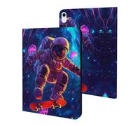 Astronaut on Skateboard Jellyfish Cute Tablet Case Unisex Slim Hard Protective Cover Compatible with iPad 9th/ 8th/ 7th