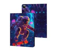 Astronaut on Skateboard Jellyfish Cute Tablet Case Unisex Slim Hard Protective Cover Compatible with iPad 9th/ 8th/ 7th