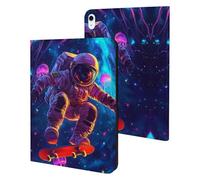 Astronaut on Skateboard Jellyfish Cute Tablet Case Unisex Slim Hard Protective Cover Compatible with iPad 9th/ 8th/ 7th