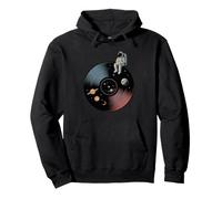 Astronaut On Space Vinyl Record Galaxy Planets Pullover Hoodie
