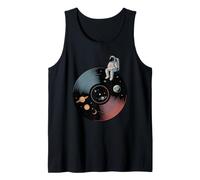 Astronaut On Space Vinyl Record Galaxy Planets Tank Top