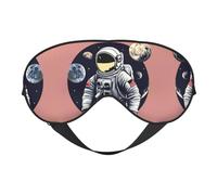 Astronaut On The Moon 1 Comfortable Sleeping Aid Soft Eye Mask Adjustable Blackout Cover Reversible Night Rest