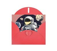 Astronaut on The Moon 1 Greeting Card With Envelope, Perfect for Friends, Family, Colleagues - Congratulations Card