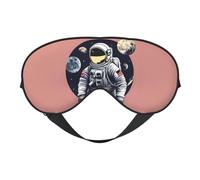 Astronaut on The Moon 1 Print Comfortable Eye Mask Full Coverage Lightweight Men Women Outdoor Travel Relaxation