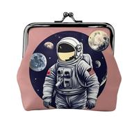 Astronaut on The Moon 1 print Cute Buckle Coin Purses Vintage Pouch Kiss lock Change Purse Wallets for Women Fashion, Black, One Size, Vintage