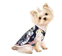 Astronaut on The Moon 1 Print Dog Shirt Summer Pet T-Shirts Stretchy Cats Dogs Tee Shirt Sleeveless Tank Top Dog Vest