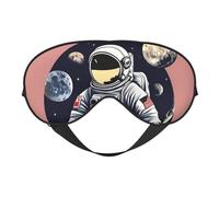 Astronaut on The Moon 1 Print Silk Like Sleep Eye Mask Comfortable Blindfold Adjustable Soft Eye mask for Sleep