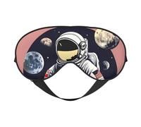 Astronaut on The Moon 1 Sleep Mask,100% Natural Mulberry Silk Eye Mask with, Ultra-Soft Eye Covers for Sleeping, Travel, Nap