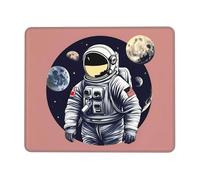 Astronaut on The Moon 1 Stable Grip Mouse Pad Desk Mat, Lock Edge with Non-Slip Rubber Bottom for Computer Laptop PC