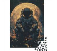 Astronaut On The Moon 1000-Piece Jigsaw Puzzle for Adults, 52x38cm/1000pcs, Low-dust White Cardboard Pieces; A Quiet Indoor Pastime at Home