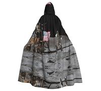 Astronaut On The Moon Adult Party Cloak Clothing Accessories, Adult Halloween Wizard Plus Size Hooded Horror Cloak