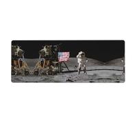 Astronaut on The Moon Desk Protector Mat, Extra Large and Durable Desk Pad with Non-Slip Backing for Home Office Use