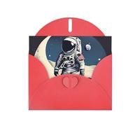Astronaut on The Moon Greeting Card With Envelope, Perfect for Friends, Family, Colleagues - Congratulations Card