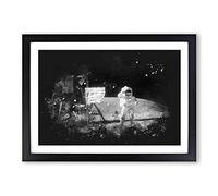 Astronaut on The Moon Paint Splash Framed Print | A2 Black Framed Wall Art | Ready to Hang | Modern Space Picture | Living Room Bedroom Lounge Office