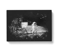 Astronaut On The Moon Paint Splash Modern Art Canvas Wall Art Print Ready to Hang, Framed Picture for Living Room Bedroom Home Office Décor, 50x35 cm (20x14 Inch)