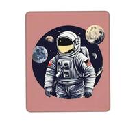 Astronaut On The Moon Print Small Desk Pad,Rubber Base with Precision Stitched Edges,Perfect for Office,Gaming