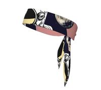 Astronaut On The Moon Print Sport Head Ties Headbands Bandanas Workout Hair Band Athletic Sweatbands for Running Tennis