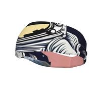 Astronaut On The Moon Print Sweatbands Sports Headband for Men Women,Athletic Sweatband for Tennis,Basketball,Running,Gym