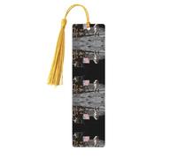 Astronaut On The Moon Print Wooden Bookmark Bookmarks with Tassels Book Marks for Reading Hardcover Books Notebooks