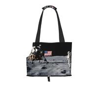 Astronaut On The Moon Printed Foldable Pet Bag - Portable Puppy Cat Travel Handbag Tote,Pet Carrier Backpacks.