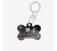 Astronaut On The Moon Printing 1 Pc Dog Bone Shape Id Tags Double Sided with Key Ring Craft for Pets