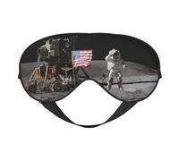 Astronaut On The Moon Printing Double Side Soft Eye Mask Reversible Design, Adjustable for Snug Fit, Blocks Light Eye Mask