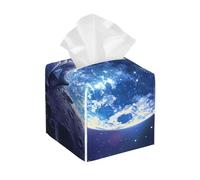 Astronaut On The Moon Square Tissue Box Cover with Modern and Stylish Bottom Tissue Box Storage Space