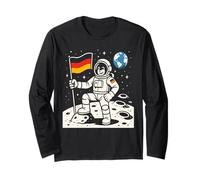 Astronaut On The Moon with German Flag Long Sleeve T-Shirt